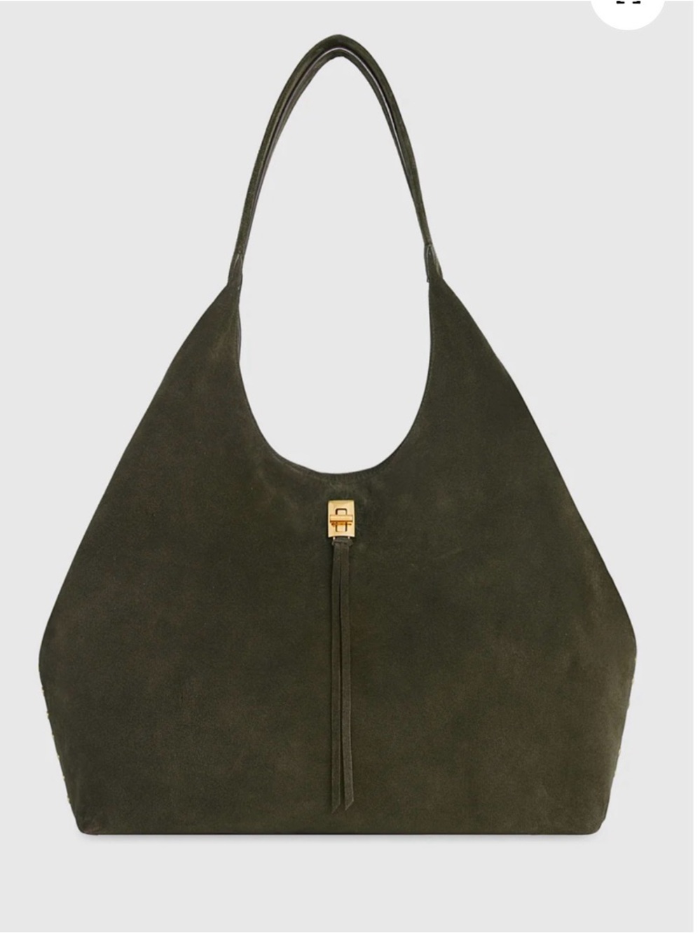 Rebecca Minkoff Darren Signature Carryall Suede Hobo Tote Bag in Dark Olive